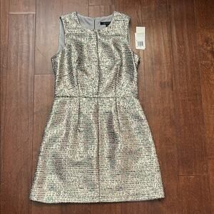 French Connection Metallic Sheath Mini Dress, Size 4, NWT